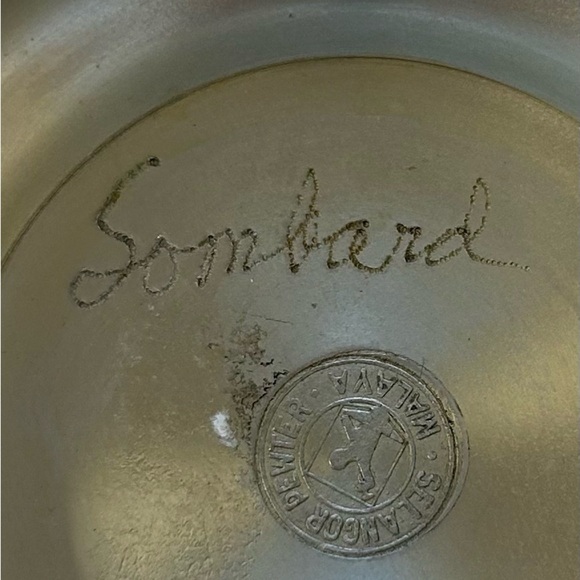 Vintage Pewter/ Selangor/ Coffee Pot with Wicker Handle / UNIQUE - Picture 5 of 7